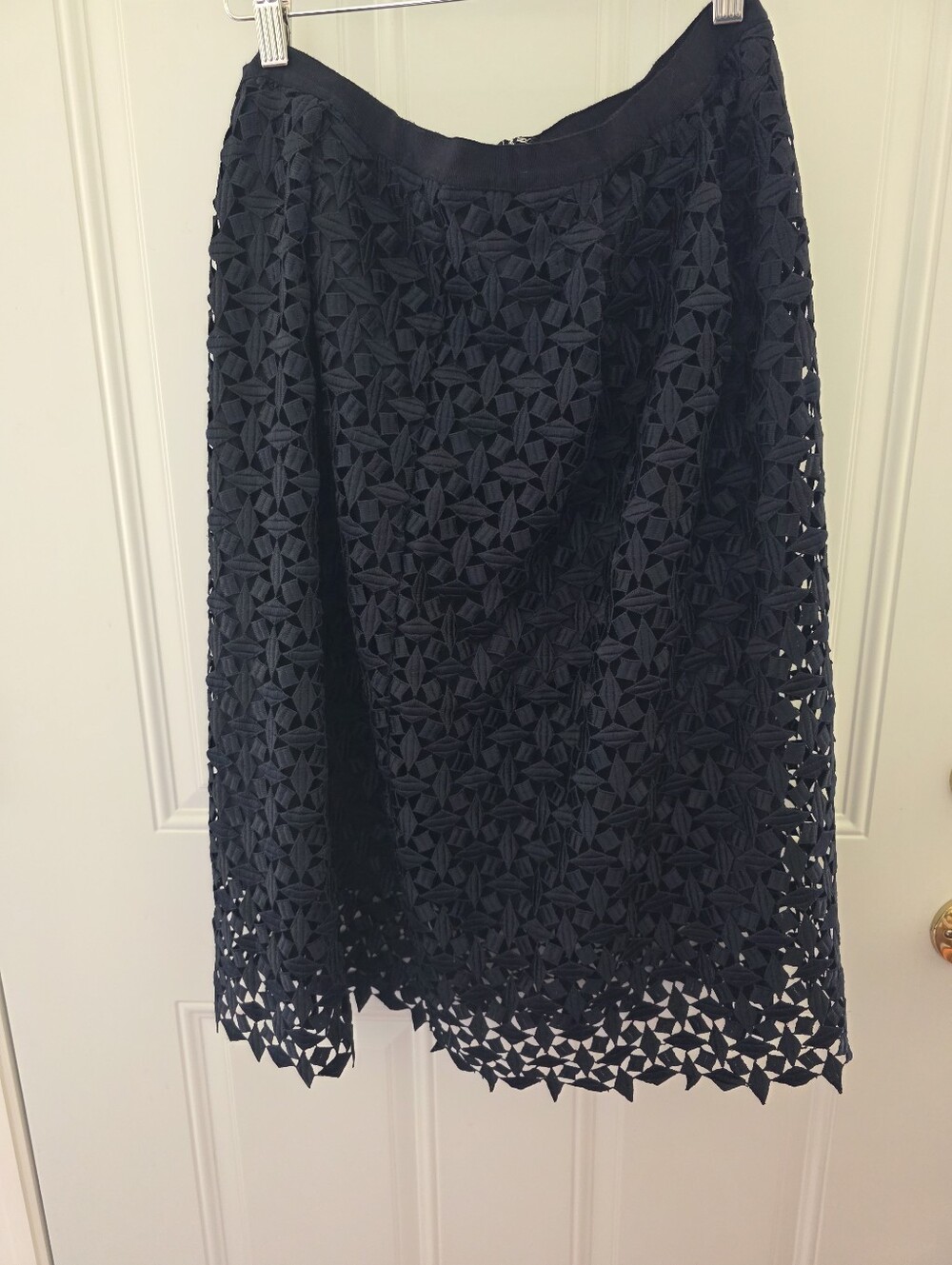 Ann Taylor Navy Floral Lace A-Line Skirt Size 12